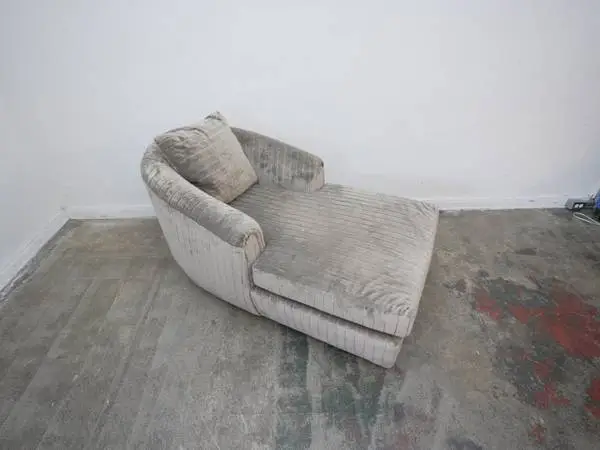Custom Curved Back Pleeted Velvet Chaise 36 W x 67 D x 36 H