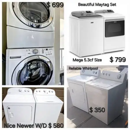 💯 EXCELLENT!! NEWER W/D Washer Dryer Sets 2oh8 8OI I864