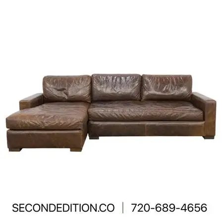 Restoration Hardware Maxwell Leather Sectional Sofa (Was 12700)