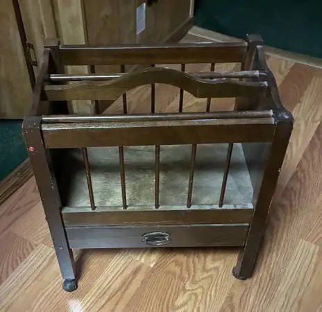 Magazine Stand Wooden Vintage