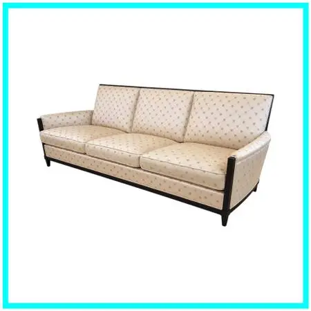 Donghia Golden Sofa With Exposed Wood Frame