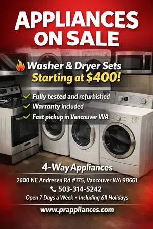 APPLIANCE SALE! OPEN EVERY WEEKEND & HOLIDAY! WARRANTY DELIVERY