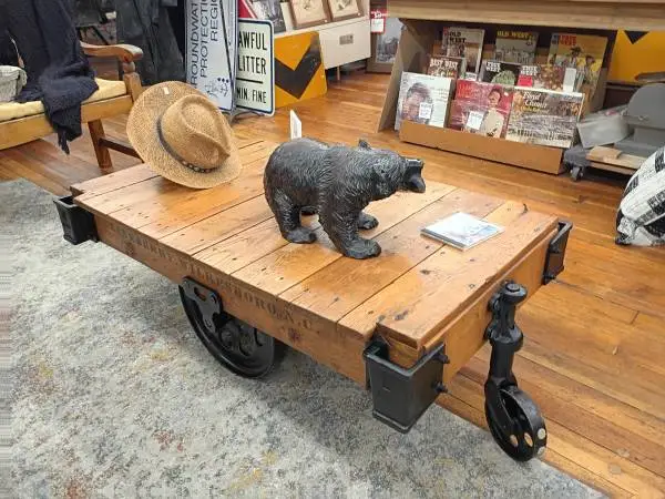 Early 1900s VTG Lineberry Factory Cart...Heavy Duty Coffee Table