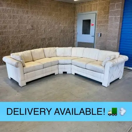 Cream Vintage Thomasville L Sectional Couch Sofa (DELIVERY AVAILABLE! 🚛💨)