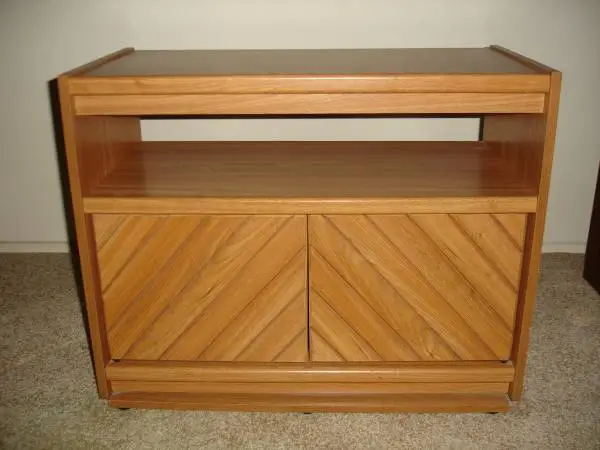 Sauder Wood Swivel TV Stand with Shelf and Storage w/ Doors