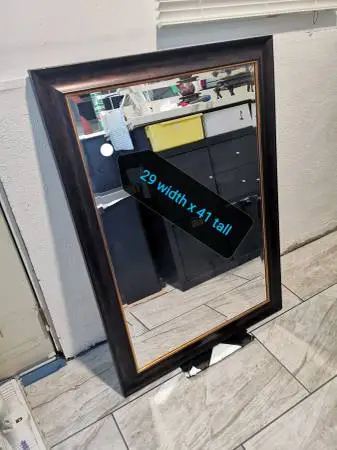 Beautiful 29 x 41 Framed beveled mirror