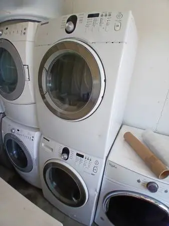 Samsung white front load washer and gas dryer