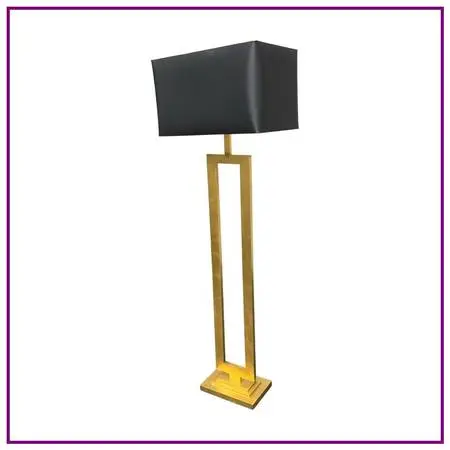 Restoration Hardware Clarke Open Brass Rectangle Floor Lamp