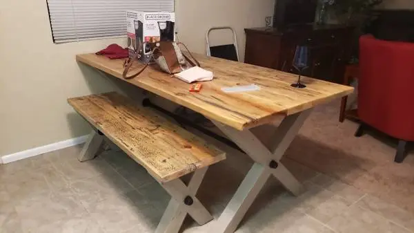 Pine Farmhouse Table & Bench