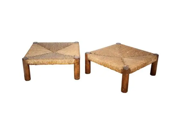 Rustic Montana Designer Ottomans by Michael Taylor for Kreiss