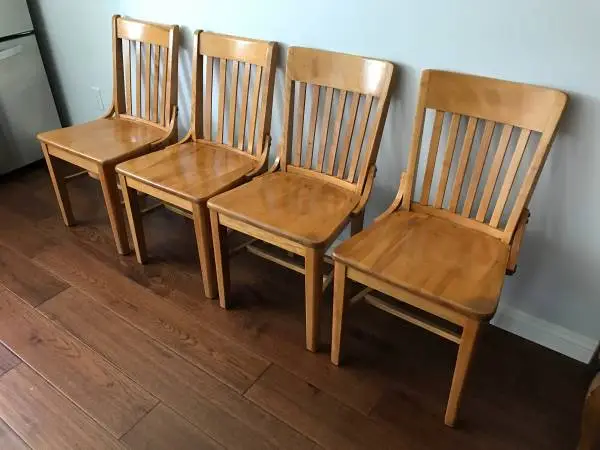 Vintage Solid Wood Bankers Chairs
