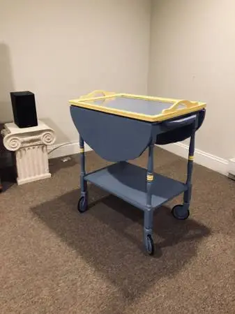 Rolling tea wagon, in chalk paint