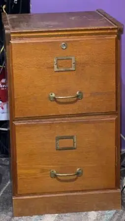 Wooden filing cabinet
