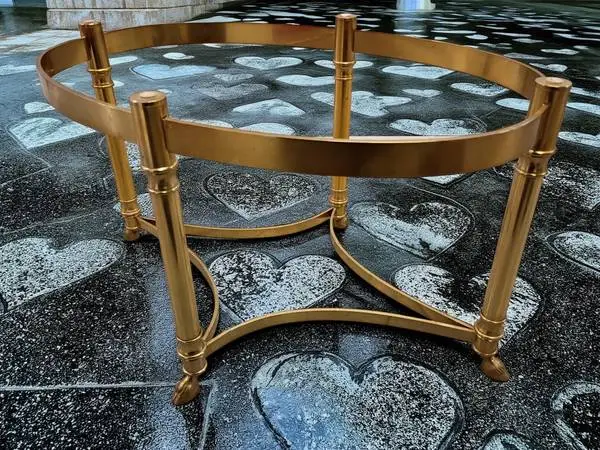 Vintage Hollywood Regency LaBarge Style Brass Coffee Table