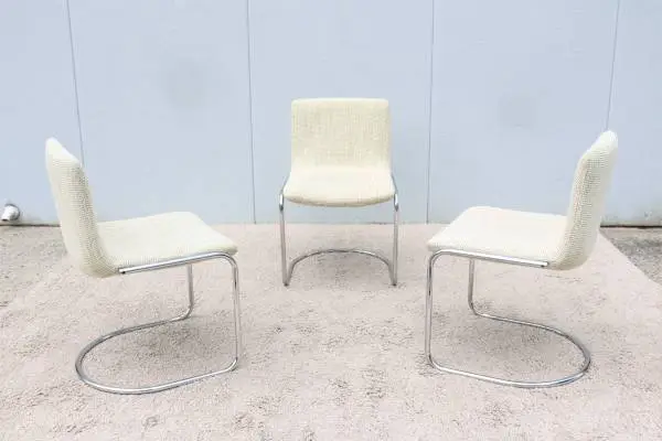 1970s Giovanni Offredi for Saporiti Italia Lens Dining Chairs Set of 3