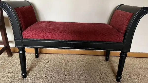 BOMBAY COMPANY RED SLEIGH BENCH