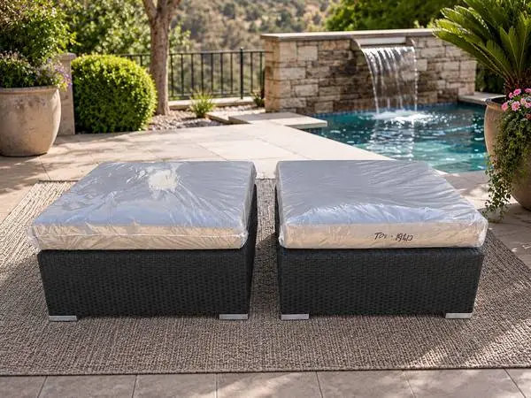 New 2pc set Oversize sunbrella outdoor patio furniture ottomans
