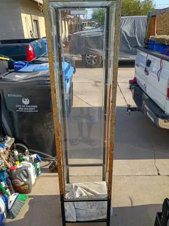 Glass metal rod iron display cabinet five shelves 7Ave Indian School
