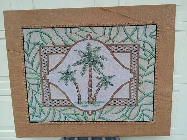 LARGE WOVEN PALM TREE WALL ART