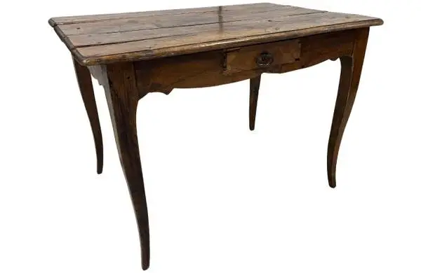 Antique French Provincial Oak Writing Table | Rustic Farmhouse Consol