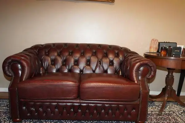 Chesterfield real leather sofa