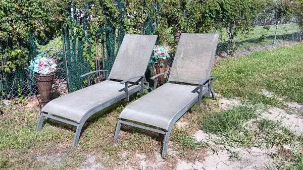 2 Aluminum LOUNGE Chair Outdoor Patio Adjustable Furniture Porch wheel