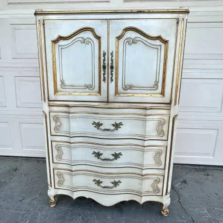 French Provincial Dresser John Widdicomb Tall Bureau Highboy Cabinet