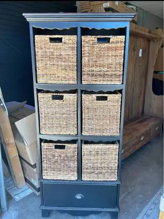 Charming Single Drawer w/ 6 Cubbies Shelving Unit -Tall, Perfectly Sized Baskets
