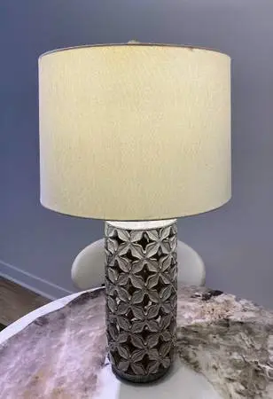 Hand Carved Open Lattice Lamp