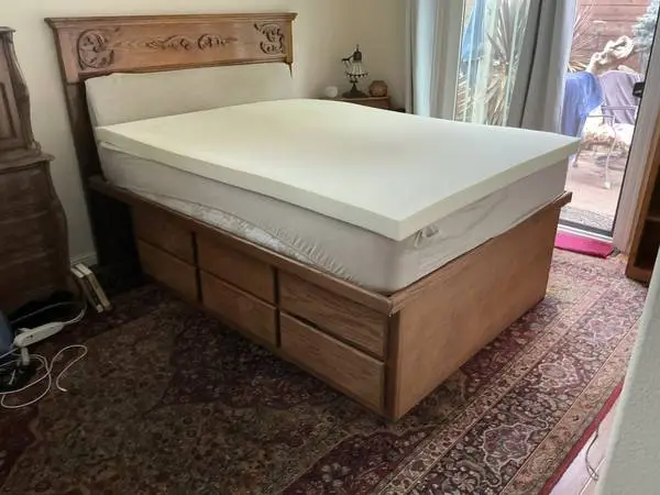 Golden Oak Storage Bed with 12 Drawers