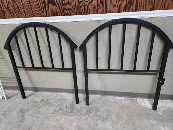 Two Heavy black Iron twin sized headboards