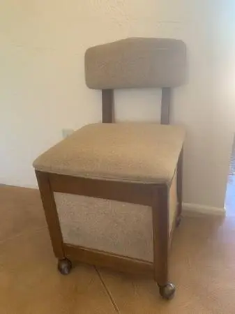 MCM Vintage Desk/Sewing Chair With Storage
