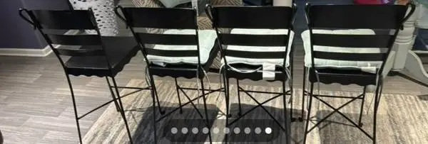 (4) PIER ONE WROUGHT IRON BAR STOOLS
