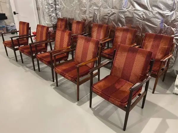 10 mid century antique Danish Rosewood Arne Vodder arm chairs