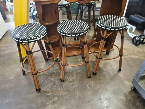 LANCASTER CHECKERED WEAVE BARSTOOLS