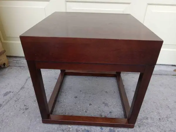 SQUARE REAL WOOD END TABLE