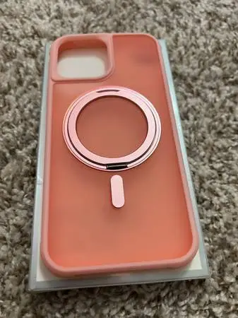 New Matte Pink Magnetic Case for iPhone 16 Pro Max - with Built-in Invisible Rin