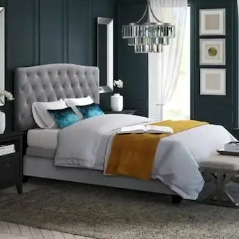 Belle Isle Cape Coral Upholstered Bed, Dark Grey, Twin