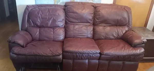 Leather sofa couch