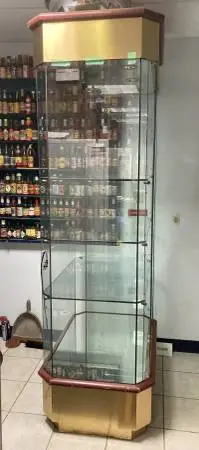 DISPLAY CASE - All Glass Curio 360 degree - 3 shelves - Used NOT Abus