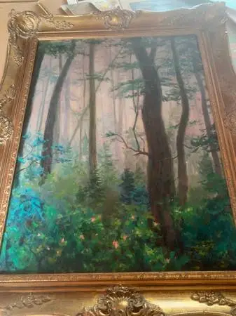 Forest Original Oil Painting With Deluxe Frame