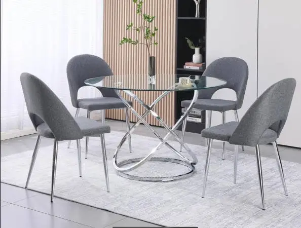 5 pieces 47 round glass top dining set 549!!!!