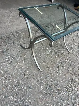 Glass & Metal End Table