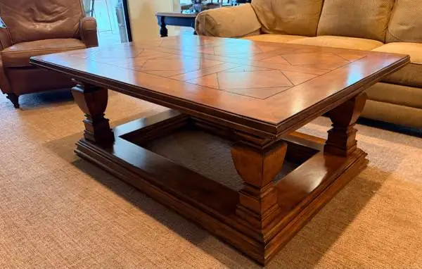 High-End Henredon Renaissance Trestle Coffee Table / Cocktail Table