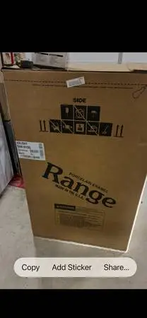 New 20” Gas range in white 4 burners
