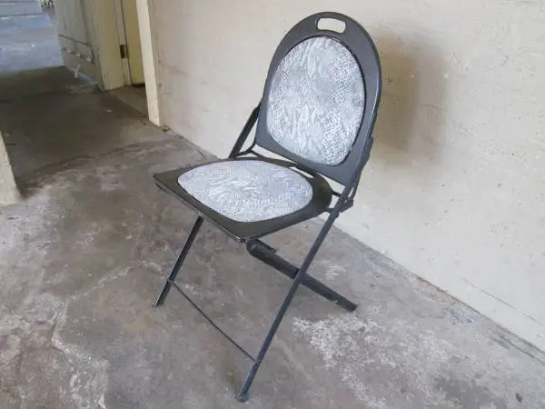 Unique Heavy Vintage Metal Folding Chair