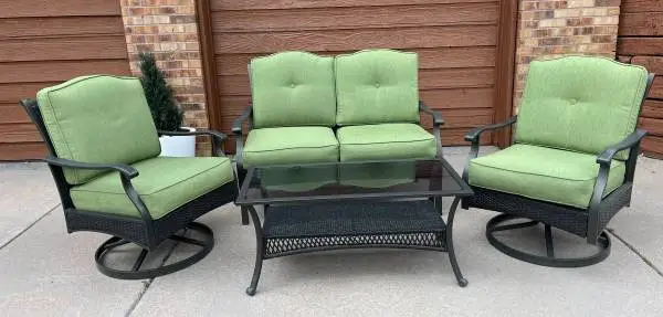 4-Piece Better Homes & Gardens Providence Patio Set – 2 Swivel Chairs