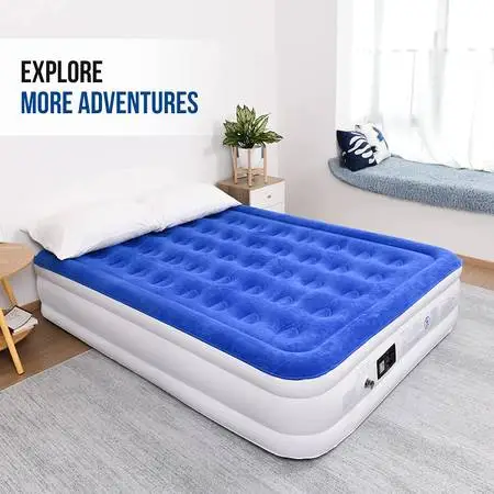 Meldoz Queen Air Mattress with Built-in Pump, 3 MinsQuick Inflate & Re