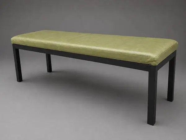 Vintage Metal and Vinyl Parsons Bench by Room and Board