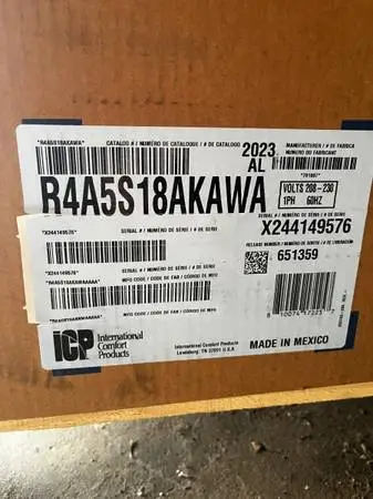 2023 ICP (International Comfort Products) air handler Air conditioner
